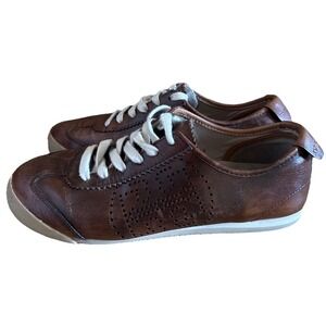 Tory Burch Murphey Perforated Leather Brown Sneakers Women's Size US 7 M